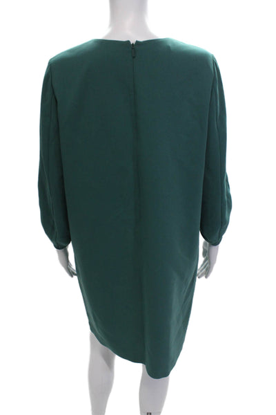 Lafayette 148 New York Womens Shift Dress Green Long Sleeve Knee Length Size 10