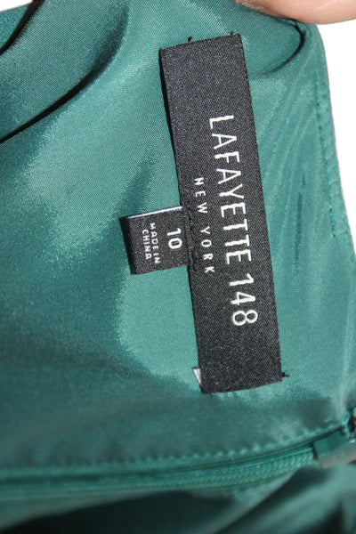 Lafayette 148 New York Womens Shift Dress Green Long Sleeve Knee Length Size 10