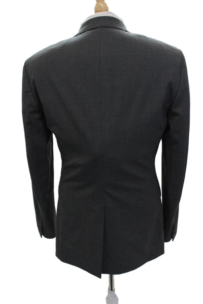 Theory Mens Dark Gray Virgin Wool Suit Jacket Button Size 40