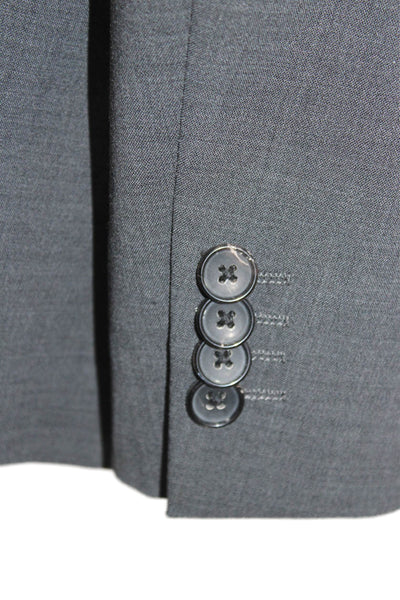 Theory Mens Dark Gray Virgin Wool Suit Jacket Button Size 40
