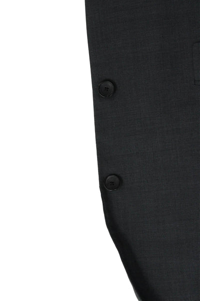 Theory Mens Dark Gray Virgin Wool Suit Jacket Button Size 40