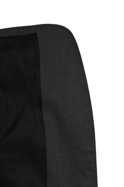 Theory Mens Dark Gray Virgin Wool Suit Jacket Button Size 40