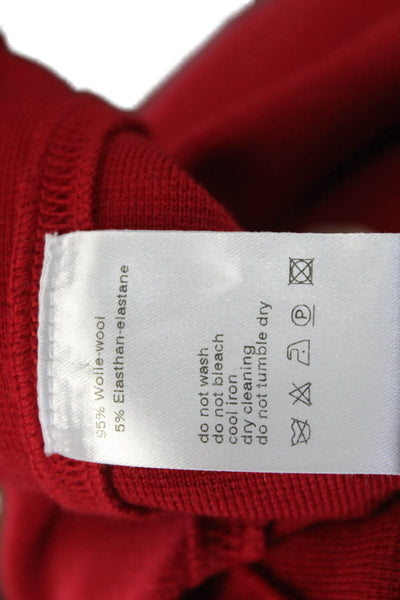 Akris Punto Womens Cardigan Red Wool Blend Long Sleeve Size 4