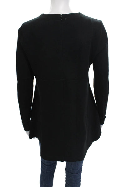 Akris Punto Women Pullover Black Crew Neck Long Sleeve Size 4