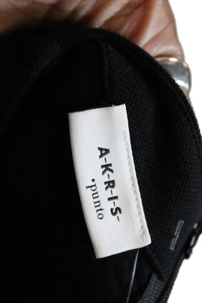 Akris Punto Women Pullover Black Crew Neck Long Sleeve Size 4