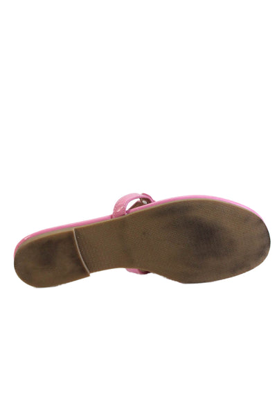 J. Mclaughlin Women's Lucy Patent Leather Thong Sandals Pink Size 7