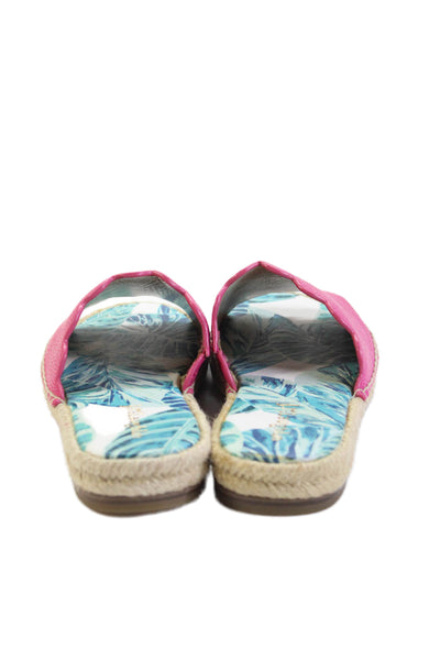 J. Mclaughlin Women's Scallop Edge Espadrille Slide Sandals Pink Size 8