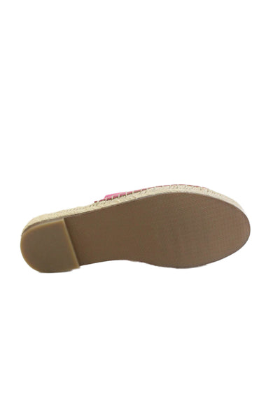 J. Mclaughlin Women's Scallop Edge Espadrille Slide Sandals Pink Size 8