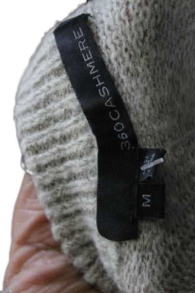360 Cashmere Womens Beige Geometric Crew Neck Pullover Merino Cashmere Size M