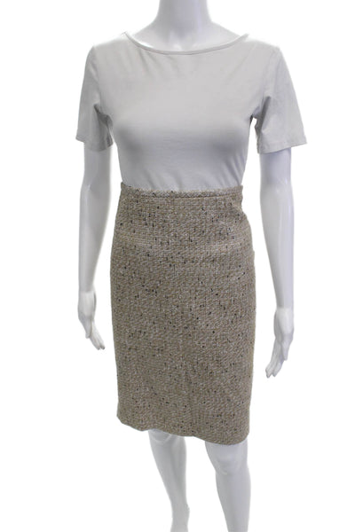 Calvin Klein Womens Straight Pencil Skirt Beige Size 14