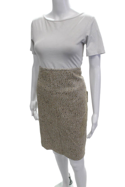 Calvin Klein Womens Straight Pencil Skirt Beige Size 14