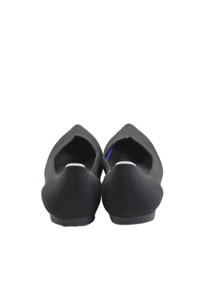 Rothys Womens Woven Slip On Pointed Toe Flats Black Size 8
