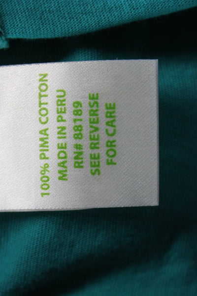 Lily Pulitzer Women Green V Neck Pima Cotton Shirt Dress Long Sleeve Size L