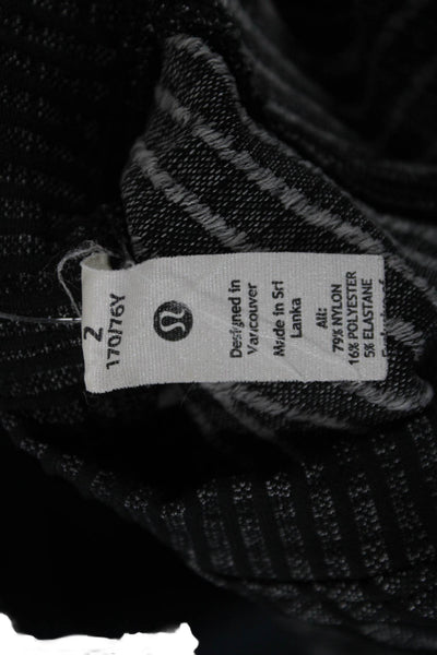 Lululemon Women Striped Dark Gray Pullover Sweaters Long Sleeve Crew Neck Size S