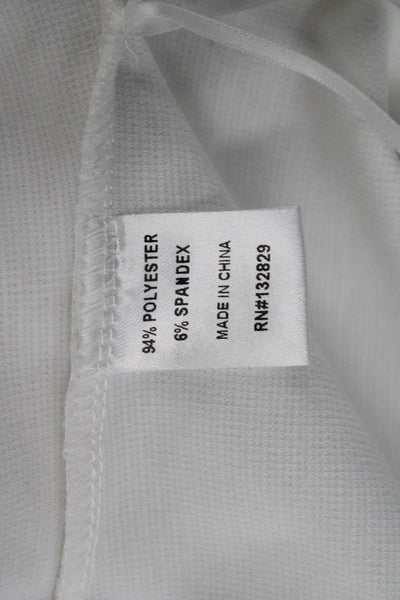 Superdown Women Cropped V Neck Long Sleeve Tie White Polyester Top Size S