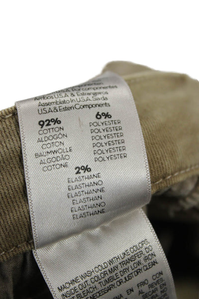 Mother Women Ankle Cropped Khakis Brown Low Rise Button Size 28