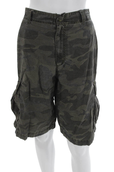 Paul Smith Mens Dark Gray Camouflage Cargo Shorts Size L