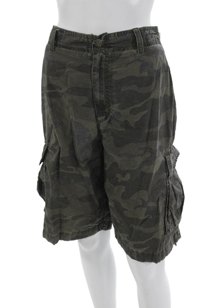Paul Smith Mens Dark Gray Camouflage Cargo Shorts Size L