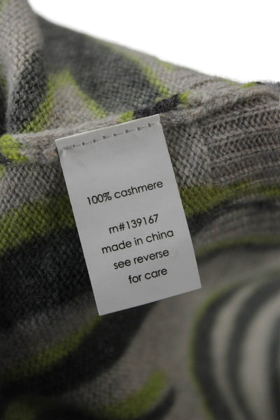 27 Miles Womens Gray 100% Cashmere Animal Print Crew Neck Pullover Size XS