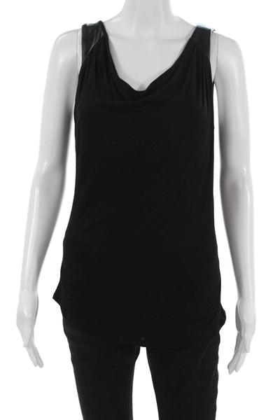 Ecru Women Basic Black Rayon Sleeveless Tank Size S