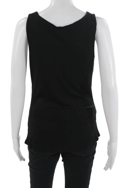 Ecru Women Basic Black Rayon Sleeveless Tank Size S
