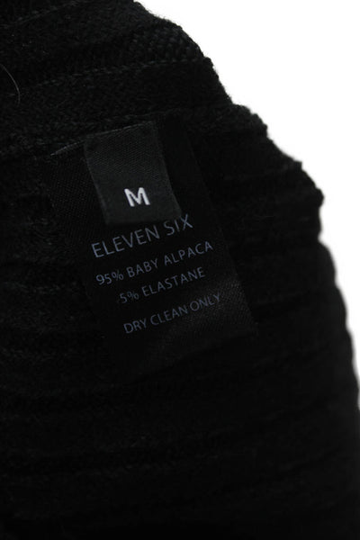 Eleven Six Womens Black Baby Alpaca Mock Neck Sleeveless Tank Size M