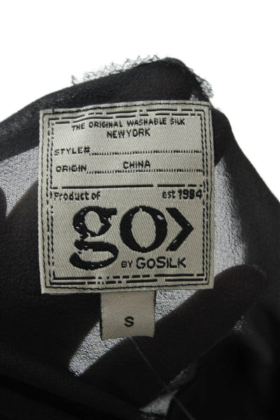 Go By GoSilk Womens Black V-Neck Linen Gothic Tank Size S