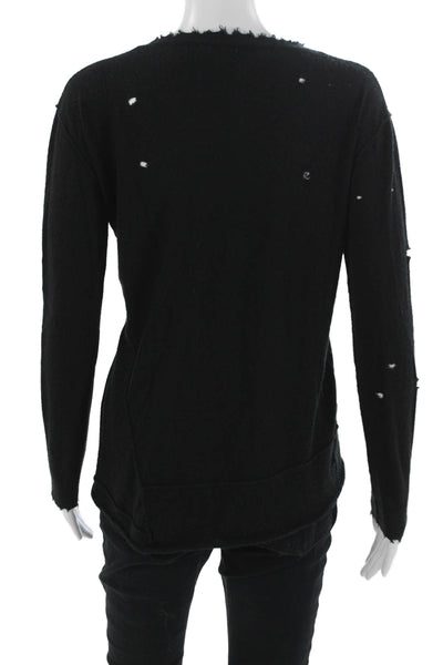 Generation Love Women Black Graphic Crewneck Pullover Sweater Long Sleeve Size S