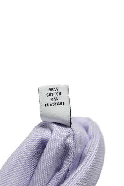 Calvin Klein Mens Cotton Collared Button Down Shirt Light Purple Size 15