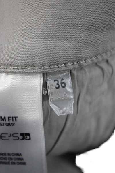 Joes Mens Chino Pants Gray Button 99% Cotton Size 36