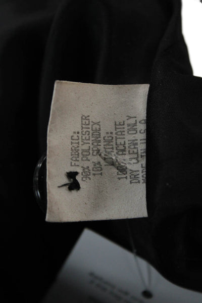 Shin Choi Women Overcoat Black Collared Long Sleeve Polyester Spandex Size 6