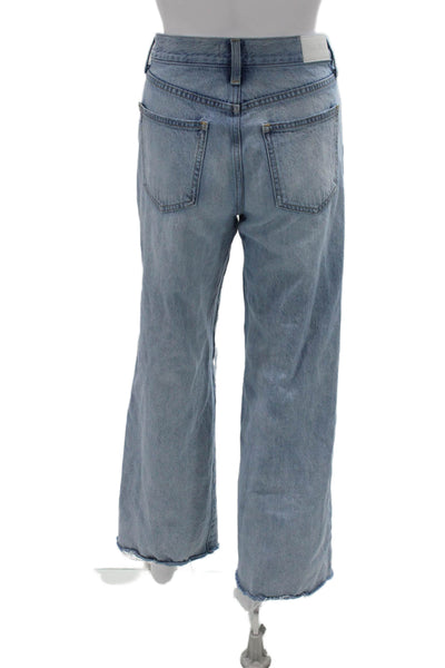 Pistola Women Light Blue Boyfriend Wide Leg Jeans High Rise 31 Inseam Size 24
