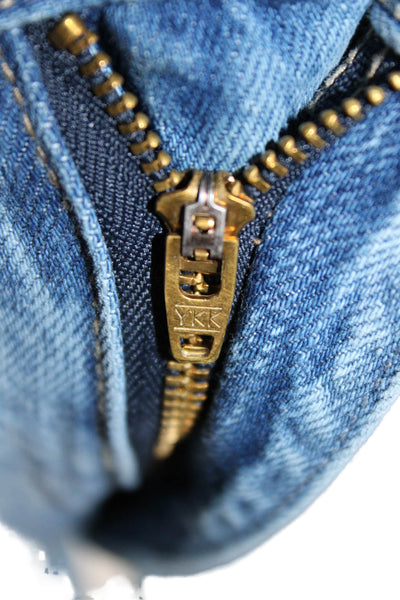 Pistola Women Light Blue Boyfriend Wide Leg Jeans High Rise 31 Inseam Size 24