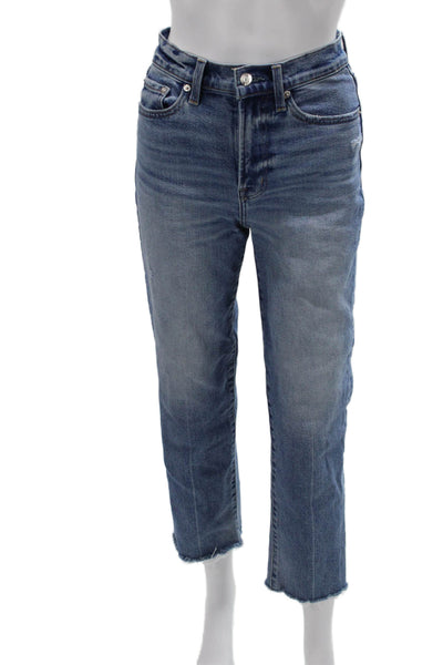 Pistola Womens Cropped Straight High Rise Jeans Blue Size 24