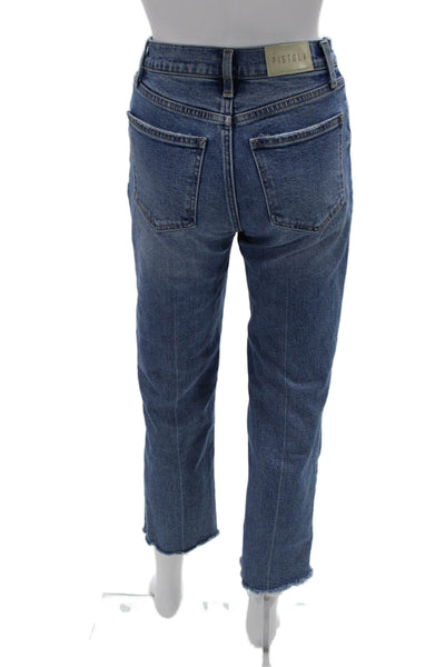 Pistola Womens Cropped Straight High Rise Jeans Blue Size 24