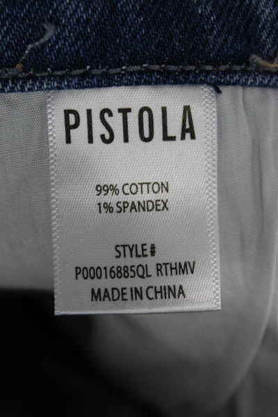 Pistola Womens Cropped Straight High Rise Jeans Blue Size 24