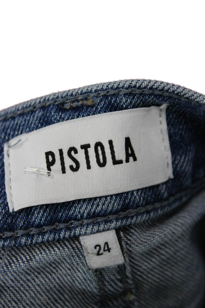 Pistola Womens Cropped Straight High Rise Jeans Blue Size 24