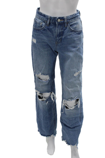 Flying Monkey Women High Rise Straight Wide Leg Jeans Blue Size 25