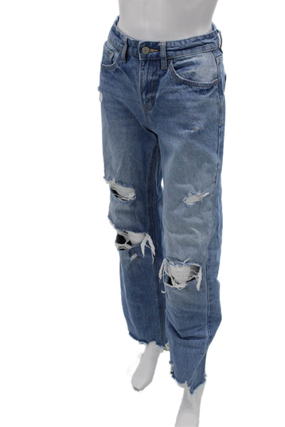 Flying Monkey Women High Rise Straight Wide Leg Jeans Blue Size 25
