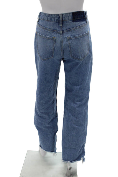 Flying Monkey Women High Rise Straight Wide Leg Jeans Blue Size 25