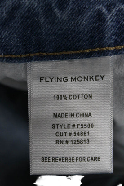 Flying Monkey Women High Rise Straight Wide Leg Jeans Blue Size 25