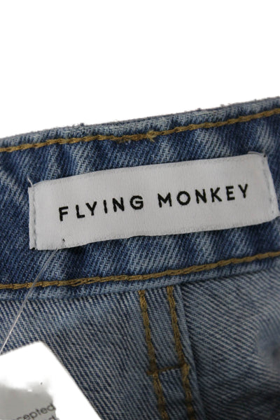 Flying Monkey Women High Rise Straight Wide Leg Jeans Blue Size 25
