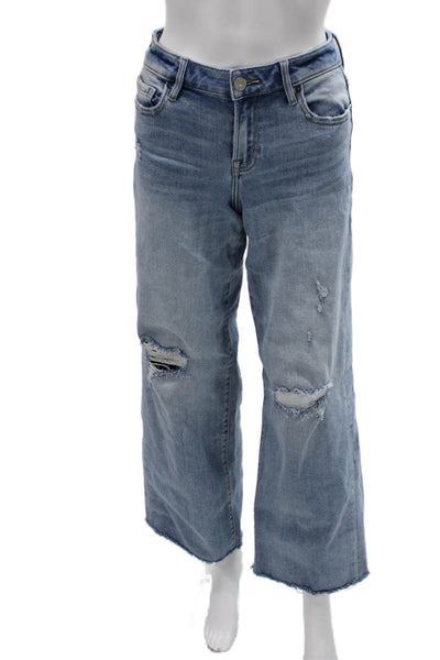 Hidden Womens Boyfriend Wide Leg Light Blue Jeans Size 24