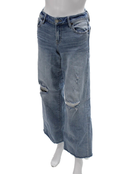 Hidden Womens Boyfriend Wide Leg Light Blue Jeans Size 24