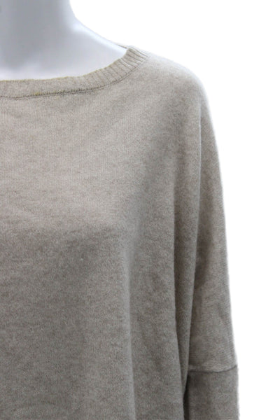 Minnie Rose Women Pullover 100% Cashmere Sweater Beige Crew Neck Size XS