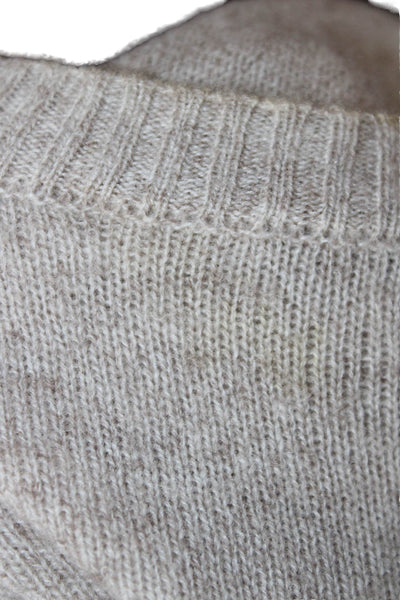Minnie Rose Women Pullover 100% Cashmere Sweater Beige Crew Neck Size XS