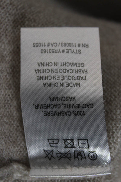 Minnie Rose Women Pullover 100% Cashmere Sweater Beige Crew Neck Size XS