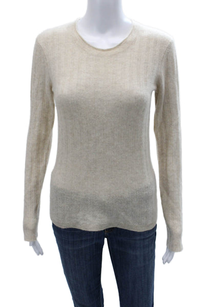 Naadam Women Pullover Cashmere Striped Crew Neck Long Sleeve Sweater Size XS