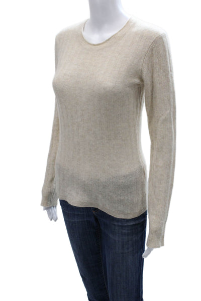 Naadam Women Pullover Cashmere Striped Crew Neck Long Sleeve Sweater Size XS