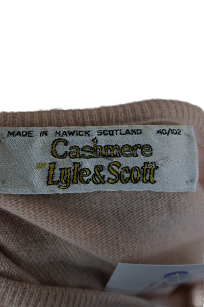 Lyle & Scott Womens Beige 100% Cashmere Crew Neck Pullover Sweater Size M